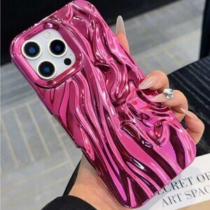 Hot Pink Textured Plating iPhone Case